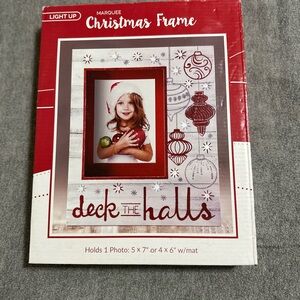 Holiday lighted up picture frame